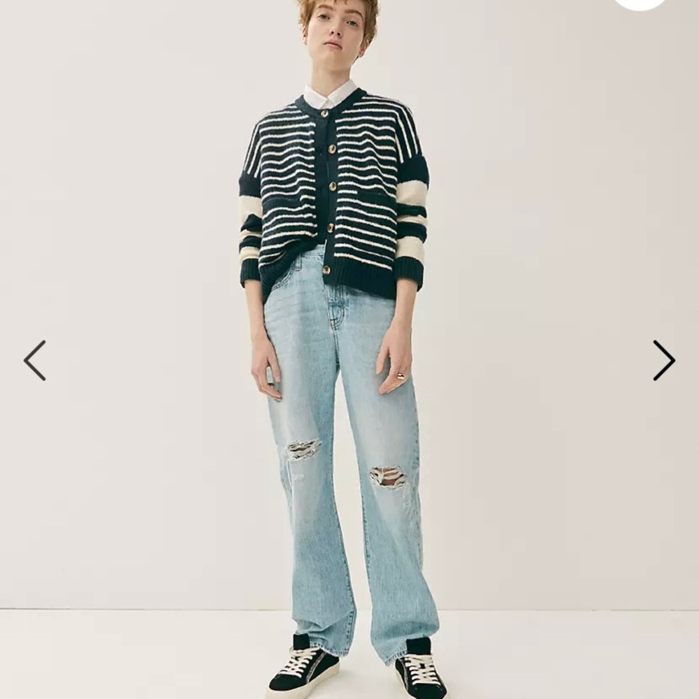 Madewell The Dadjean in Millman Wash: Ripped Edition baggy high rise 31 sn#AN341